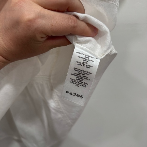 Anthropologie Pilcro The Tatum Futter Sleeve Blouse White Cotton Medium - Picture 7 of 12